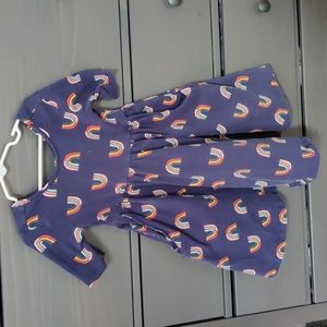 Hanna Andersson navy rainbow dress girls 5
